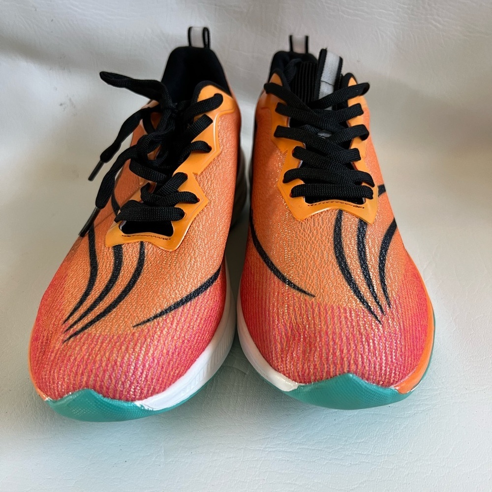 Women’s Orange and Black Athletic Sneakers - Picture 2 of 4